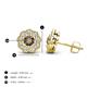 4 - Floret 4.00 mm Round Smoky Quartz and Diamond Milgrain Halo Stud Earrings 