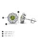 4 - Floret 4.00 mm Round Peridot and Diamond Milgrain Halo Stud Earrings 