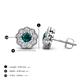 4 - Floret 4.00 mm Round London Blue Topaz and Diamond Milgrain Halo Stud Earrings 