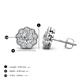 4 - Floret 4.00 mm Round Lab Grown Diamond and Diamond Milgrain Halo Stud Earrings 