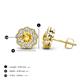 4 - Floret 4.00 mm Round Citrine and Lab Grown Diamond Milgrain Halo Stud Earrings 