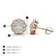 4 - Floret 4.00 mm Round Opal and Lab Grown Diamond Milgrain Halo Stud Earrings 