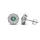1 - Floret 4.00 mm Round Lab Created Alexandrite and Lab Grown Diamond Milgrain Halo Stud Earrings 