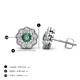 4 - Floret 4.00 mm Round Lab Created Alexandrite and Lab Grown Diamond Milgrain Halo Stud Earrings 