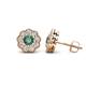 1 - Floret 4.00 mm Round Lab Created Alexandrite and Lab Grown Diamond Milgrain Halo Stud Earrings 