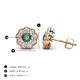 4 - Floret 4.00 mm Round Lab Created Alexandrite and Lab Grown Diamond Milgrain Halo Stud Earrings 