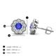 4 - Floret 4.00 mm Round Tanzanite and Lab Grown Diamond Milgrain Halo Stud Earrings 