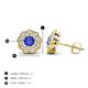 4 - Floret 4.00 mm Round Tanzanite and Lab Grown Diamond Milgrain Halo Stud Earrings 