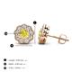 4 - Floret 4.00 mm Round Yellow and White Lab Grown Diamond Milgrain Halo Stud Earrings 