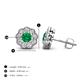 4 - Floret 4.00 mm Round Emerald and Lab Grown Diamond Milgrain Halo Stud Earrings 
