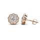 1 - Floret 4.00 mm Round Forever Brilliant Moissanite and Lab Grown Diamond Milgrain Halo Stud Earrings 