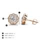 4 - Floret 4.00 mm Round Forever Brilliant Moissanite and Lab Grown Diamond Milgrain Halo Stud Earrings 