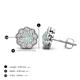 4 - Floret 4.00 mm Round Opal and Lab Grown Diamond Milgrain Halo Stud Earrings 