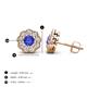 4 - Floret 4.00 mm Round Tanzanite and Lab Grown Diamond Milgrain Halo Stud Earrings 