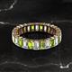 2 - Kerry 5x3 mm Emerald Cut Peridot and Diamond Side Gallery Work Eternity Band 