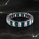 2 - Kerry 5x3 mm Emerald Cut London Blue Topaz and Diamond Side Gallery Work Eternity Band 