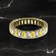 2 - Kerry 5x3 mm Emerald Cut Yellow Sapphire and Diamond Side Gallery Work Eternity Band 