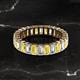 2 - Kerry 5x3 mm Emerald Cut Yellow Sapphire and Diamond Side Gallery Work Eternity Band 