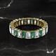 2 - Kerry 5x3 mm Emerald Cut Diamond and Lab Created Alexandrite Side Gallery Work Eternity Band 