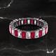 2 - Kerry 5x3 mm Emerald Cut Ruby and Diamond Side Gallery Work Eternity Band 