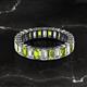 2 - Kerry 5x3 mm Emerald Cut Peridot and Diamond Side Gallery Work Eternity Band 