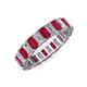 3 - Kerry 5x3 mm Emerald Cut Ruby and Lab Grown Diamond Side Gallery Work Eternity Band 