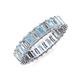 3 - Kerry 5x3 mm Emerald Cut Aquamarine and Lab Grown Diamond Side Gallery Work Eternity Band 