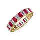 3 - Kerry 5x3 mm Emerald Cut Ruby and Lab Grown Diamond Side Gallery Work Eternity Band 