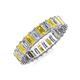 3 - Kerry 5x3 mm Emerald Cut Yellow Sapphire and Lab Grown Diamond Side Gallery Work Eternity Band 