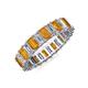 3 - Kerry 5x3 mm Emerald Cut Citrine and Lab Grown Diamond Side Gallery Work Eternity Band 
