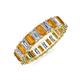 3 - Kerry 5x3 mm Emerald Cut Citrine and Lab Grown Diamond Side Gallery Work Eternity Band 
