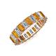 3 - Kerry 5x3 mm Emerald Cut Citrine and Lab Grown Diamond Side Gallery Work Eternity Band 