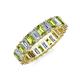 3 - Kerry 5x3 mm Emerald Cut Peridot and Lab Grown Diamond Side Gallery Work Eternity Band 
