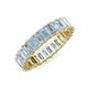 3 - Kerry 5x3 mm Emerald Cut Aquamarine and Lab Grown Diamond Side Gallery Work Eternity Band 