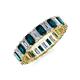 3 - Kerry 5x3 mm Emerald Cut London Blue Topaz and Lab Grown Diamond Side Gallery Work Eternity Band 