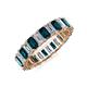 3 - Kerry 5x3 mm Emerald Cut London Blue Topaz and Lab Grown Diamond Side Gallery Work Eternity Band 