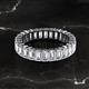 2 - Kerry 5x3 mm Emerald Cut Forever Brilliant Moissanite Side Gallery Work Eternity Band 