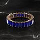 2 - Kerry 5x3 mm Emerald Cut Blue Sapphire Side Gallery Work Eternity Band 