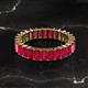 2 - Kerry 5x3 mm Emerald Cut Ruby Side Gallery Work Eternity Band 