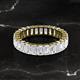2 - Kerry 5x3 mm Emerald Cut White Sapphire Side Gallery Work Eternity Band 