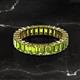 2 - Kerry 5x3 mm Emerald Cut Peridot Side Gallery Work Eternity Band 