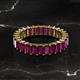 2 - Kerry 5x3 mm Emerald Cut Rhodolite Garnet Side Gallery Work Eternity Band 