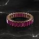 2 - Kerry 5x3 mm Emerald Cut Rhodolite Garnet Side Gallery Work Eternity Band 