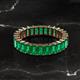 2 - Kerry 5x3 mm Emerald Cut Emerald Side Gallery Work Eternity Band 