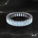 2 - Kerry 5x3 mm Emerald Cut Aquamarine Side Gallery Work Eternity Band 