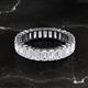 2 - Kerry 5x3 mm Emerald Cut White Sapphire Side Gallery Work Eternity Band 