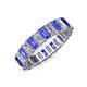 3 - Kerry 5x3 mm Emerald Cut Tanzanite and Diamond Side Gallery Work Eternity Band 