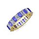 3 - Kerry 5x3 mm Emerald Cut Tanzanite and Diamond Side Gallery Work Eternity Band 