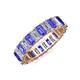 3 - Kerry 5x3 mm Emerald Cut Tanzanite and Diamond Side Gallery Work Eternity Band 