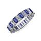 3 - Kerry 5x3 mm Emerald Cut Iolite and Diamond Side Gallery Work Eternity Band 